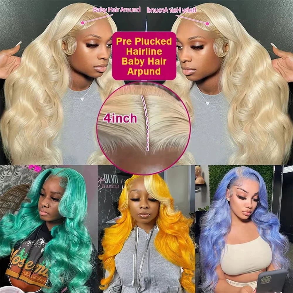 613 hd Lace Frontal Wig 13x6 Lace Frontal Wig Human Hair for Women Blonde Human Hair Wig 13x4 Body Wave Lace Front Wigs on Sale - Image 5